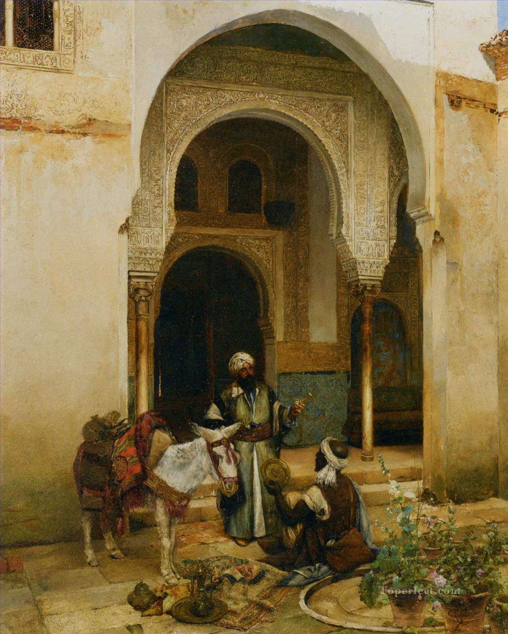 an arab merchant by clement pujol de guastavino Oil Paintings